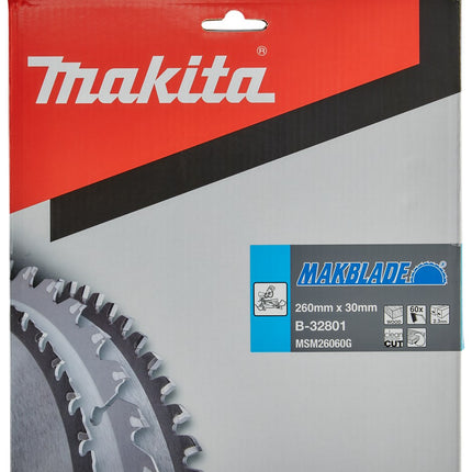 Afbeelding Makita zaagb hout 260x30x2,3 60t 5g B-32801