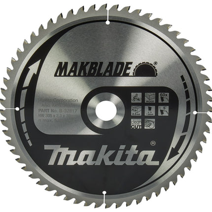 Afbeelding Makita zaagb hout 305x30x2,3 60t 5g B-32817