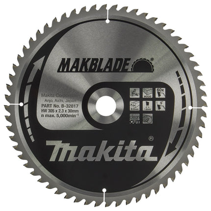 Afbeelding Makita zaagb hout 305x30x2,3 60t 5g B-32817