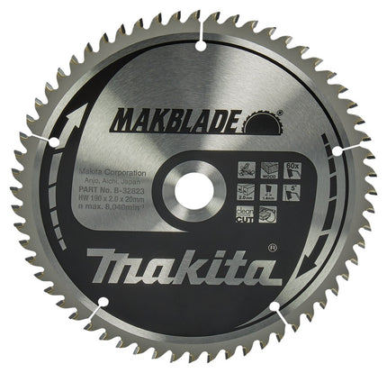 Afbeelding Makita zaagb hout 190x20x2,0 60t 5g B-32823