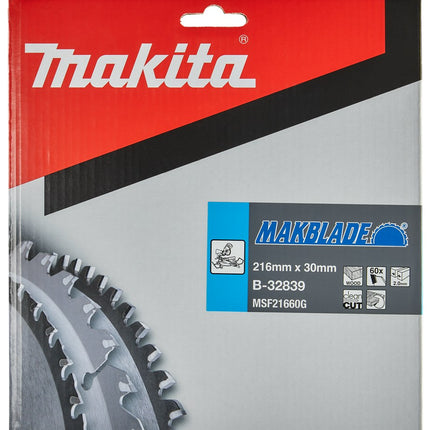 Afbeelding Makita zaagb hout 216x30x2,1 60t B-32839