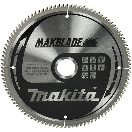Afbeelding Makita zaagb hout 216x30x2,1 100t B-32867