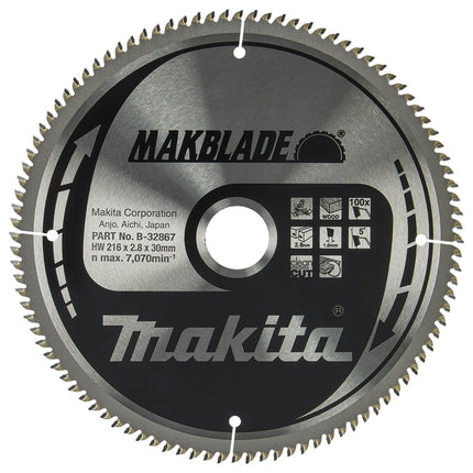 Afbeelding Makita zaagb hout 216x30x2,1 100t B-32867