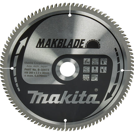 Afbeelding Makita zaagb hout 260x30x2,3 100t 5g B-32873