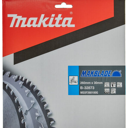 Afbeelding Makita zaagb hout 260x30x2,3 100t 5g B-32873