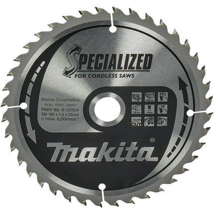 Afbeelding Makita zaagb hout 165x20x40t 18g B-32954