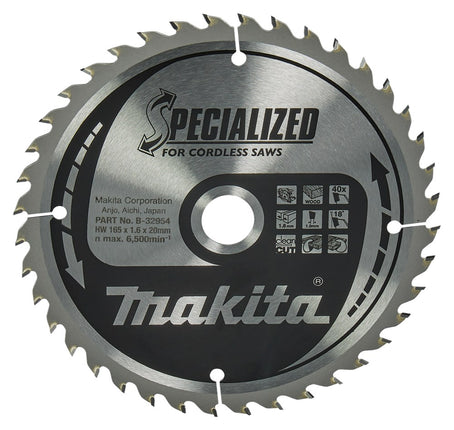Afbeelding Makita zaagb hout 165x20x40t 18g B-32954