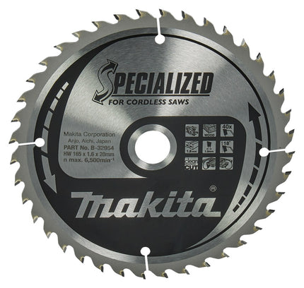 Afbeelding Makita zaagb hout 165x20x40t 18g B-32954