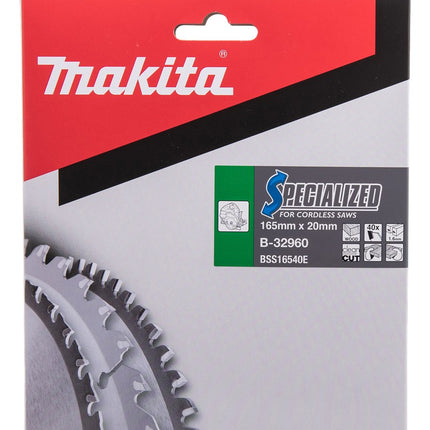 Afbeelding Makita zaagb hout 165x20x1,6 40t 18g B-32960
