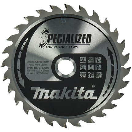 Afbeelding Makita zaagb inval 165x20x2,2 28t 23g B-33009