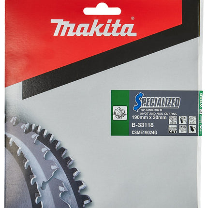 Afbeelding Makita zaagb tipe 190x30x2,0 24t 23g B-33118