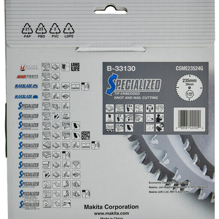 Afbeelding Makita zaagb tipe 235x30x2,3 24t 23g B-33130