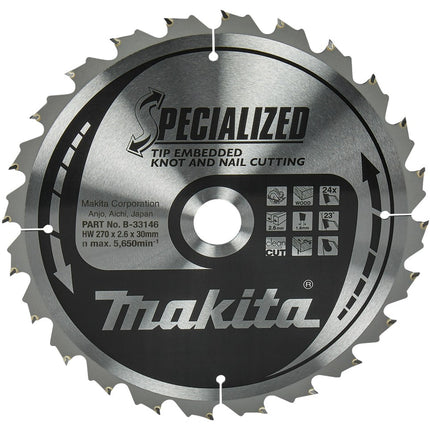 Afbeelding Makita zaagb tipe 270x30x2,6 24t 23g B-33146