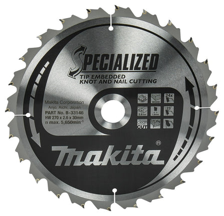 Afbeelding Makita zaagb tipe 270x30x2,6 24t 23g B-33146