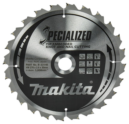 Afbeelding Makita zaagb tipe 270x30x2,6 24t 23g B-33146