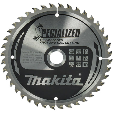 Afbeelding Makita zaagb tipe 165x20x2,0 40t 18g B-33168