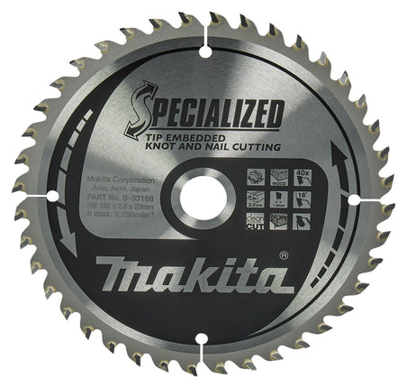 Afbeelding Makita zaagb tipe 165x20x2,0 40t 18g B-33168