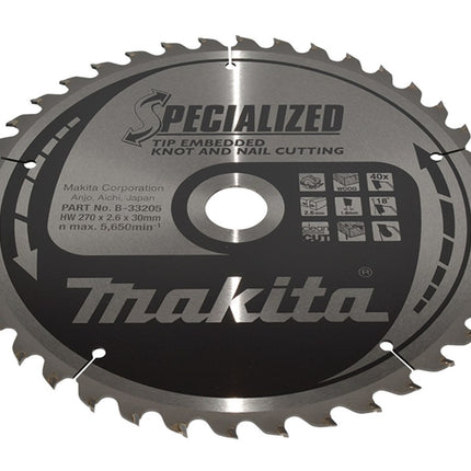 Afbeelding Makita zaagb tipe 270x30x2,6 40t 18g B-33205