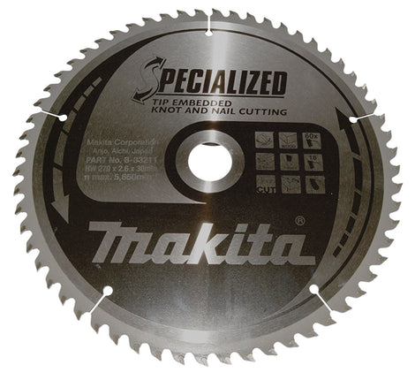 Afbeelding Makita zaagb tipe 270x30x2,6 60t 18g B-33211