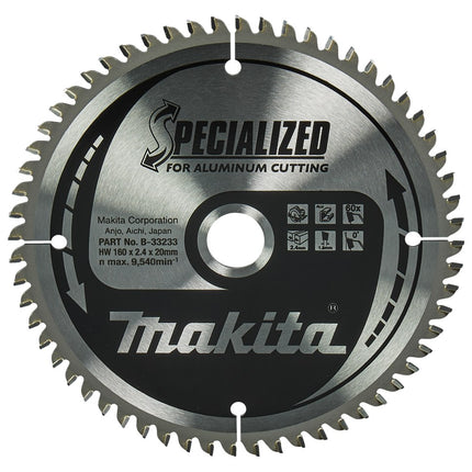 Afbeelding Makita zaagb alu 160x20x2,4 60t 0g B-33233