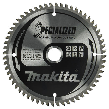 Afbeelding Makita zaagb alu 160x20x2,4 60t 0g B-33233