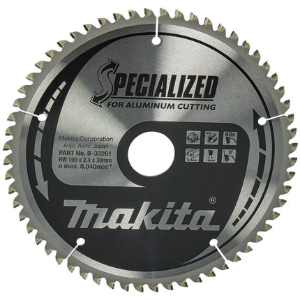 Afbeelding Makita zaagb alu 190x30x2,4 60t 0g B-33261