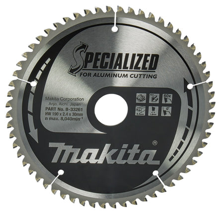 Afbeelding Makita zaagb alu 190x30x2,4 60t 0g B-33261