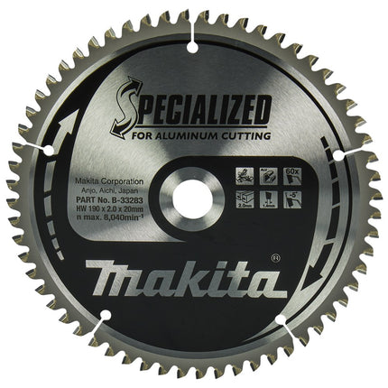 Afbeelding Makita zaagb alu 190x20x2,0 60t -5g B-33283