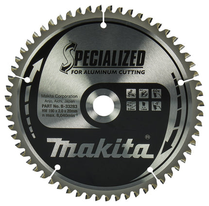 Afbeelding Makita zaagb alu 190x20x2,0 60t -5g B-33283