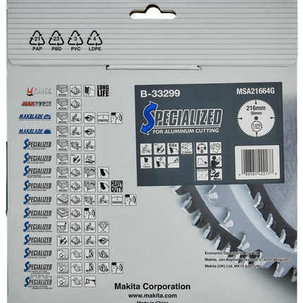 Afbeelding Makita zaagb alu 216x30x2,2 64t -5g B-33299