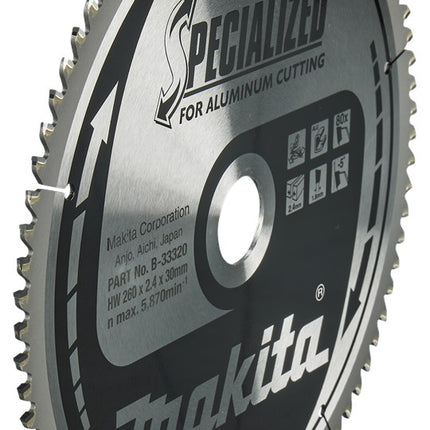 Afbeelding Makita zaagb alu 260x30x2,4 80t -5g B-33320