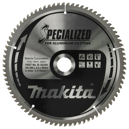 Afbeelding Makita zaagb alu 260x30x2,4 80t -5g B-33320