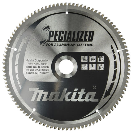 Afbeelding Makita zaagb alu 260x30x2,4 100t -5g B-33336