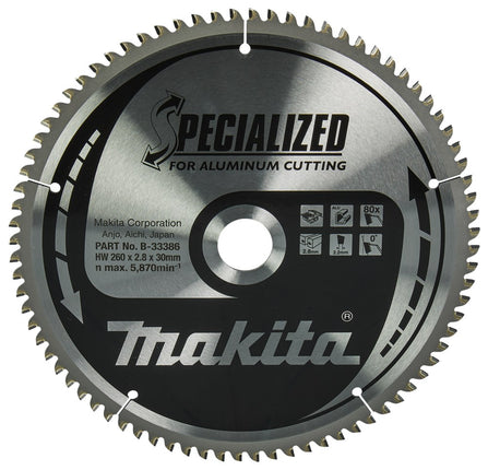 Afbeelding Makita zaagb.alu 260x30x2,8 80t 0g B-33386