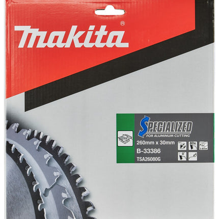Afbeelding Makita zaagb.alu 260x30x2,8 80t 0g B-33386