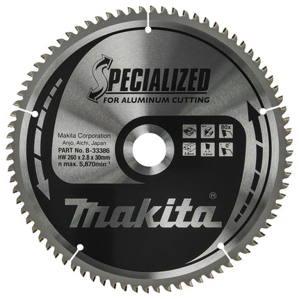 Afbeelding Makita zaagb.alu 260x30x2,8 80t 0g B-33386