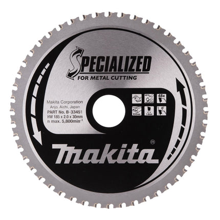 Afbeelding Makita zaagb met. 185x30x2,0 48t 0g B-33451