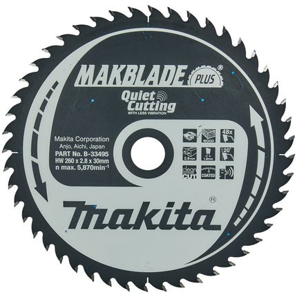 Afbeelding Makita zaagb q c 260x30x2,8 48t 20g B-33495