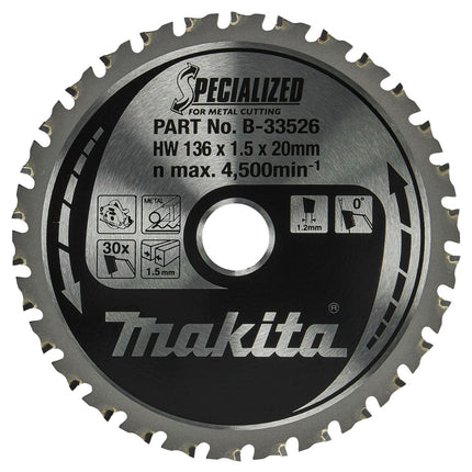 Afbeelding Makita zaagb met. 136x20x1,5 30t 0g B-33526