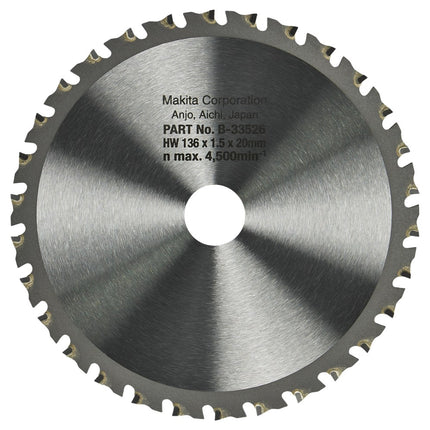 Afbeelding Makita zaagb met. 136x20x1,5 30t 0g B-33526