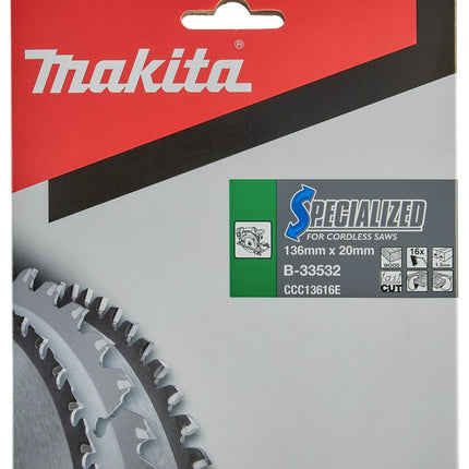 Afbeelding Makita zaagb hout 136x20x1,5 16t 20g B-33532