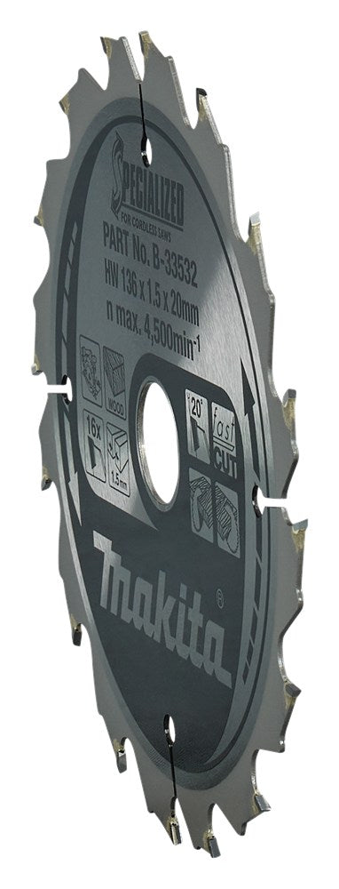 Afbeelding Makita zaagb hout 136x20x1,5 16t 20g B-33532