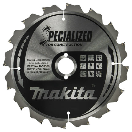 Afbeelding Makita zaagb.bouw 235x30x3 16t 20g B-33560