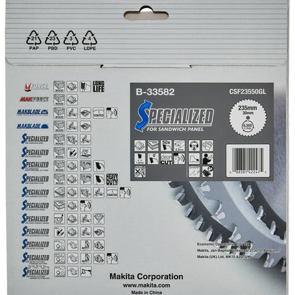 Afbeelding Makita zaagb sandw 235x30x2,2 50t 0g B-33582