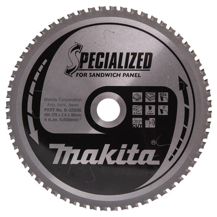 Afbeelding Makita zaagblad hm 270x30 60t sandw B-33598