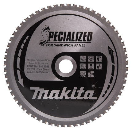 Afbeelding Makita zaagblad hm 270x30 60t sandw B-33598