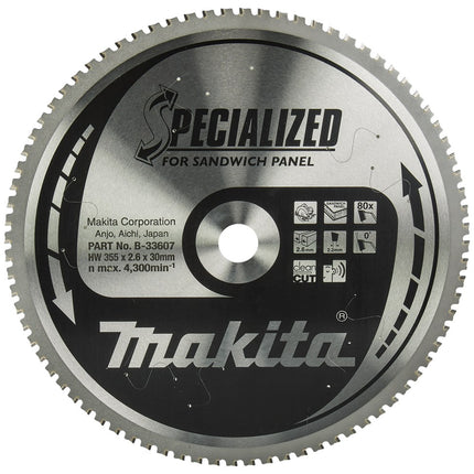 Afbeelding Makita zaagb sandwp 355x30x2,6 80t 0g B-33607