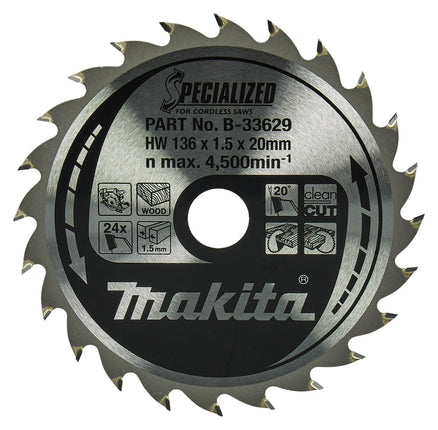 Afbeelding Makita zaagb 136x20x1,5 24t 20g B-33629