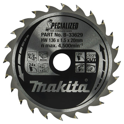 Afbeelding Makita zaagb 136x20x1,5 24t 20g B-33629