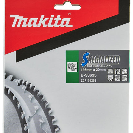 Afbeelding Makita zaagb 136x20x1,5 36t 18g B-33635